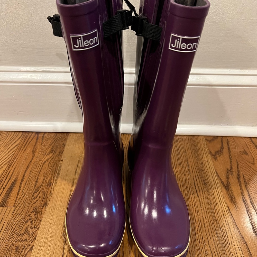 Jileon extra wide calf purple rain boots
